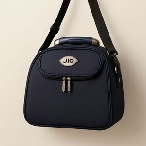 JIO Navy Blue Travel Bag Carry-On Toiletry Makeup Organizer Case vintage